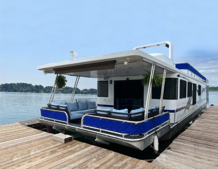 The houseboat from the dock