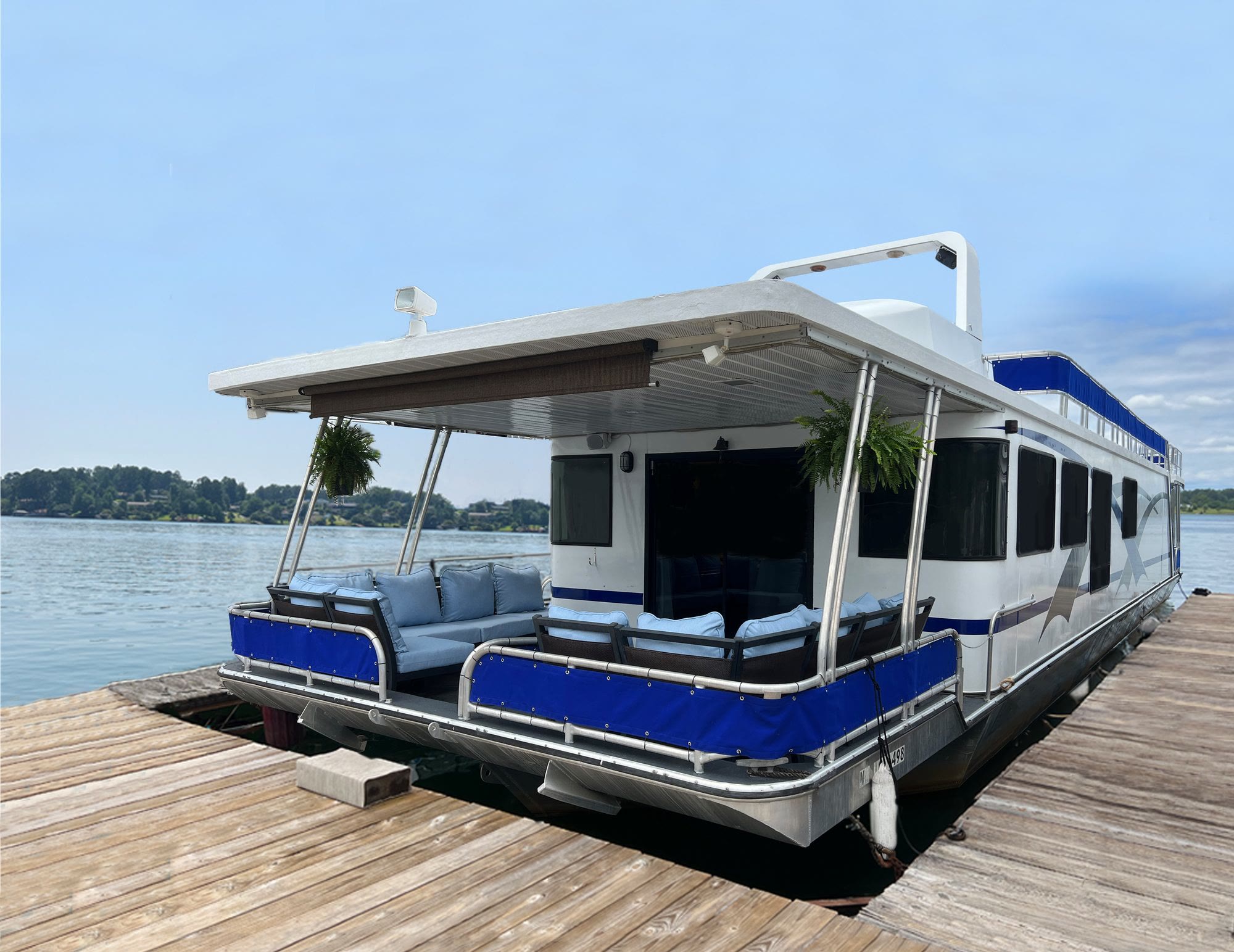The houseboat from the dock