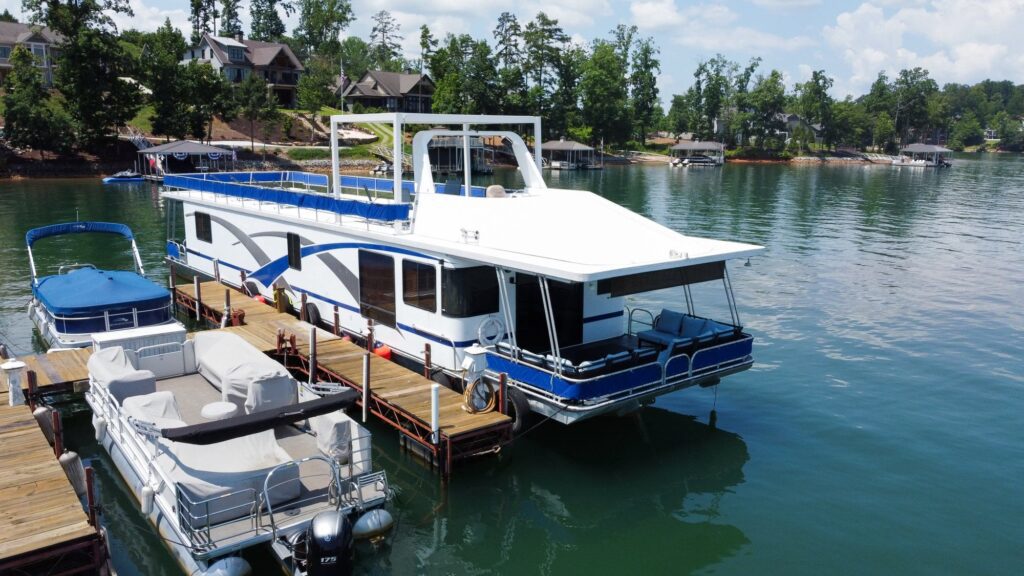 The houseboat and the slip beside it