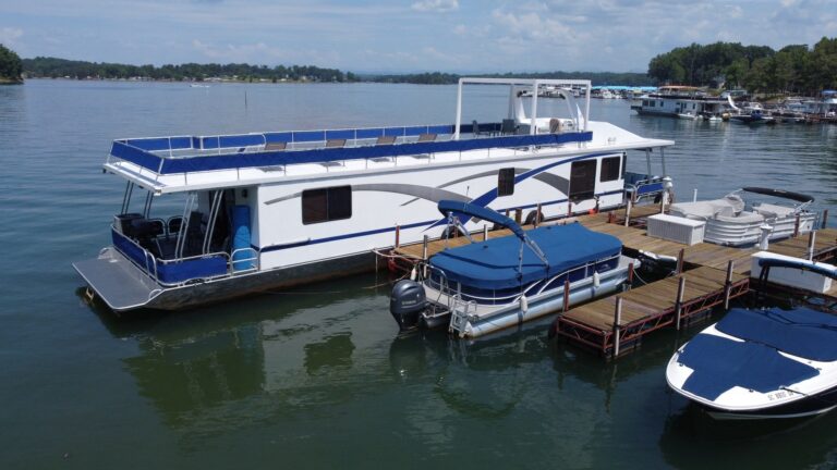 The houseboat in her slip