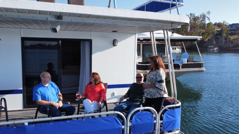 Guests on the aft deck from above