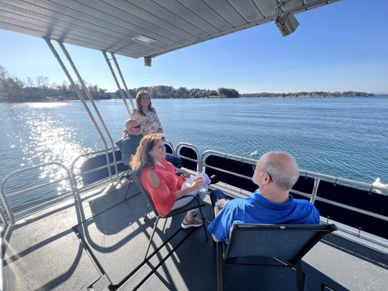 Guests relaxing on the top deck
